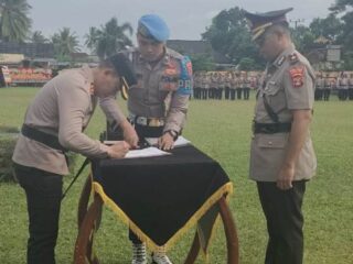 Pimpin Sertijab PJU dan Kapolsek, Ini Harapan Kapolres Lampung Timur ke Pejabat Baru