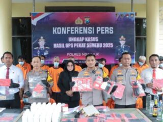 Operasi Pekat 2025, Polres Nganjuk Ungkap Ratusan Kasus