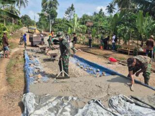 Ini Progres Capaian Pembangunan Rabat Beton Program TMMD ke-124 Kodim 0429/Lamtim