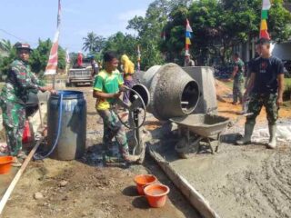 Satgas TMMD ke-124 Selesaikan Pembangunan Jalan Rabat Beton