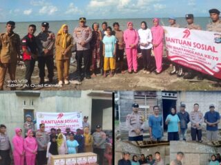 Polsek Labuhan Maringgai Bedah Rumah Warga Tak Layak Huni di Labuhan Maringgai