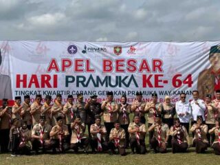 Sekda Way Kanan Machiavelli Hadiri Apel Besar Hari Pramuka ke-64 di Baradatu