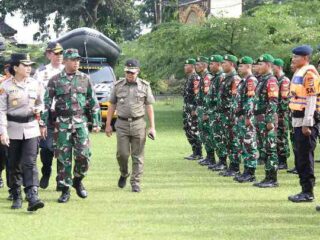 Dandim Hadiri Apel Gelar Kesiapan Tanggap Bencana Hidrometeorologi Polres Lamtim