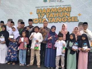 Meriahkan HUT ke 17 Kota Tangsel, Kecamatan Ciputat Timur Gelar Lomba Sholawat, Tausiyah dan Santunan Anak Yatim