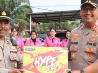 Polsek Tanjung Pura Terima Bantuan Bencana Banjir Dari Kapolres Langkat