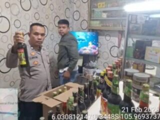 Operasi Pekat, Polres Cilegon Amankan Ratusan Botol Miras