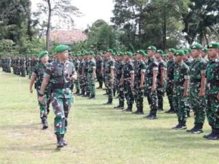 Kodim 0429/Lamtim Gelar Upacara Penyambutan Personil Yon TP 943/DPC