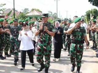 Dandim 0429/Lamtim Sambut Kunker Pangdam XXl/RI Tinjau MA Yonif TP 943/DPC