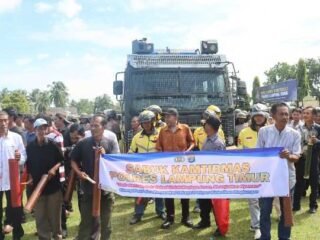 Wujudkan Keamanan Bersama, Polres Lampung Timur Gelar Apel Sabuk Kamtibmas