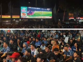 Jalin Kebersamaan Dengan Masyarakat, Polres Cianjur Gelar Nobar Persib vs Arema
