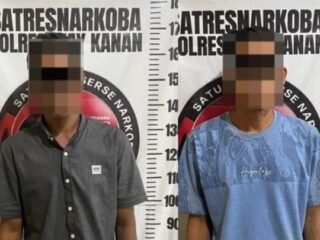Polres Way Kanan Ringkus Dua Pria Pengedar Sabu di Negeri Bumi Putra