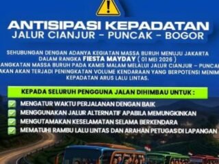 Antisifasi Kepadatan Arus di Jalur Cianjur Puncak dan Bogor Saat May Day 2026