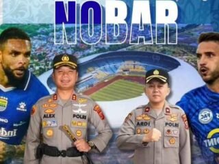 Polres Cianjur Gelar Nobar Persib vs PSIM, Ajak Masyarakat Jaga Kondusifitas