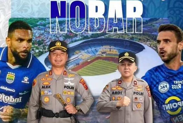 Polres Cianjur Gelar Nobar Persib vs PSIM, Ajak Masyarakat Jaga Kondusifitas
