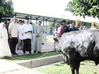 Dandim 0429/Lampung Timur Serahkan Hewan Kurban Usai Sholat Idul Adha