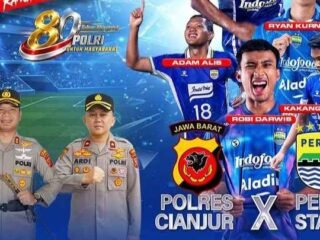 Pererat Kemitraan, Polres Cianjur Gelar Nobar Laga Persib vs Bhayangkara