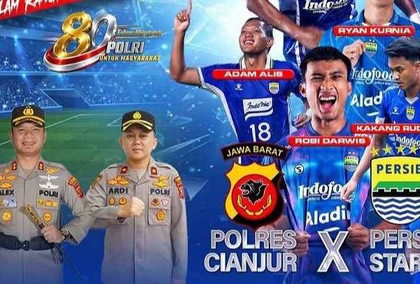 Pererat Kemitraan, Polres Cianjur Gelar Nobar Laga Persib vs Bhayangkara