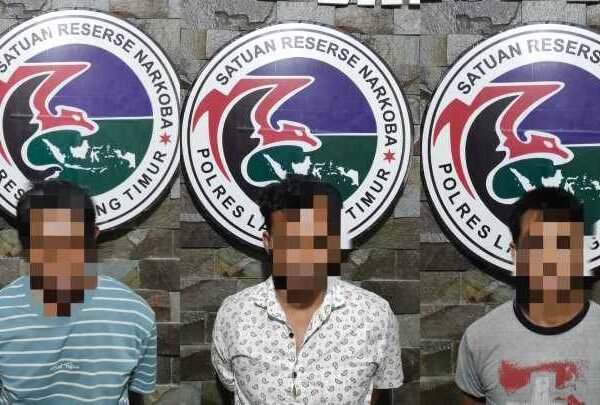 Satresnarkoba Polres Lampung Timur Tangkap 3 Pengguna Sabu di Marga Tiga
