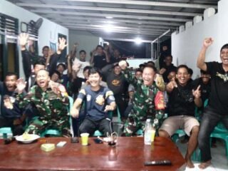 Nobar Piala Dunia Prancis VS Irak, Ajang Perkuat Silaturahmi TNI - Rakyat