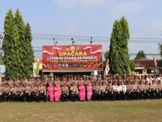 44 Personel Polres Way Kanan Naik Pangkat, Kapolres: Ini Penghargaan atas Dedikasi
