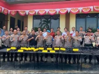 Bidpropam Polda Lampung Periksa Senpi Personel Polres Way Kanan dan Polsek Jajaran