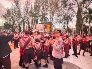 Dirbinmas Polda Papua Barat Daya Hadiri Upacara Pelepasan Kontingen Pramuka Menuju Jambore Nasional XII Tahun 2026