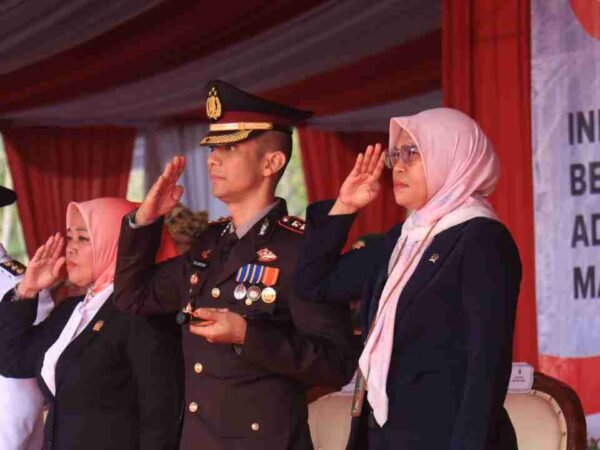HUT RI ke-81, Kapolres Lampung Timur Ikuti Upacara Bersama Forkopimda